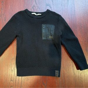 H & M Boy’s 6/7Y cotton Black Knit Sweater with Pocket